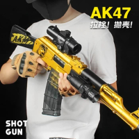 Manual Shell Throwing Pull Bolt AK 47 Child Gun Toy Assault Sniper Airsoft Weapon Outdoor Soft Foam Bullet Gun Boys Toys