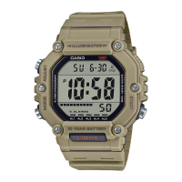 【CASIO 卡西歐】運動電子男錶 沙漠棕 膠質錶帶 防水100米 LED照明 AE-1600H(AE-1600H-5A)