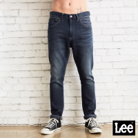Lee 男款 拼接針織中腰合身小直筒牛仔褲 深藍洗水