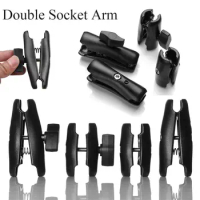 65mm or 95mm Short Long Double Socket Arm for 1 Inch Ball Bases for Gopro Camera Bicycle Motorcycle Phone Holder for Ram Mount