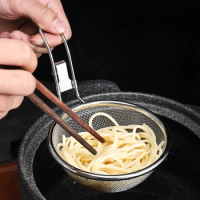 Food Grade Stainless Steel Hot Pot Slotted Spoon with Hook Scoop Cooking Noodles Slotted Frying Basket Strainer Spoon