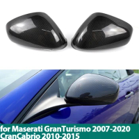 Real Carbon Fiber Mirror Cover Side Rearview Mirror Cap Cover Shell Sticker For Maserati GT GranTurismo 07-20 GranCabrio 10-15