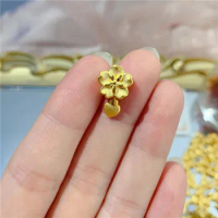 Pure 24K Yellow Gold Pendant Women 999 Gold Flower Necklace Pendant