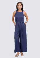 et cetera Round Neck Sleeveless Jumpsuit DARK BLUE