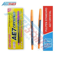 Aksesoren Pulpen Standard AE7 Crystal 0.5 mm [1 Pack/12 pcs] / Ballpoint Pena Pen Tinta Hitam / Alat
