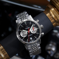TITONI 梅花錶 傳承系列 CAFE RACER 熊貓錶 計時機械錶 94020 S-681