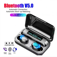 NEW F9 TWS Bluetooth 5.1 Earphones Charging Box Wireless Headphones 9D Stereo Sports Waterproof Earbuds Headset With Microphone