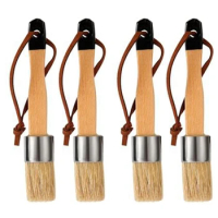 4 Piece Wax Brush Kit Chalk Paint Brushes And Wax Brushes Kit For Waxing Furniture, For Milk Painting Acrylic Paint Stencils