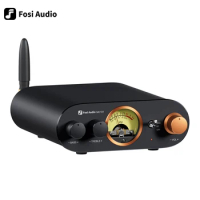 Fosi Audio MC101 Bluetooth Stereo Amplifier Home Audio Mini Amp with VU Meter 2 Channel HiFi Receiver for Passive Speaker