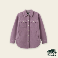 Roots女裝-率性生活系列 羊毛襯衫外套-紫色