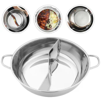 Pot Hot Shabu Divider Divided Cooking Cooker Soup Flavor Induction Steel Stainless Cookware Hotpot Pan Pots Two Electric Chinese
