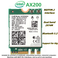 WiFi 6 Adapter Dual Band 3000Mbps Wifi Network Card In AX200M.2 Interface Bluetooth 5.2 2.4G/5Ghz Notebook PC Network Card