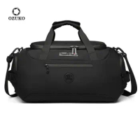 OZUKO Garment bag Large Capacity Gym Handbags With Shoes Bag Wet Pocket Multifunction Short Trip Waterproof Backpacks