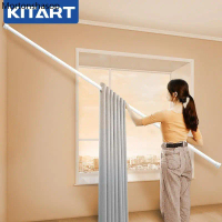 ขาย ร้อน KITART ราวผ้าม่าน ไม่ต้องเจาะ ราวม่านยืดไสลด์ 210-510cm ทำราวผ้าม่านหน้าต่าง ม่านกั้นห้องแบ
