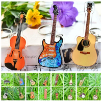 Backpack Ornament Ukulele Guitar Keychain VIOLIN Clarinet Guitar Model Pendant Pipa Saxophone Electr