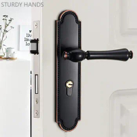 European Mute Security Door Locks Zinc Alloy Bedroom Door Lock Indoor Door Knob with Lock and Key Hardware Deadbolt Lockset