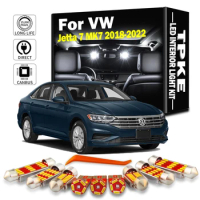TPKE 10Pcs Vanity Mirror Lamp For VW Volkswagen Jetta 7 MK7 2018 2019 2020 2021 2022 LED Bulb Interior Map Light Kit Accessories