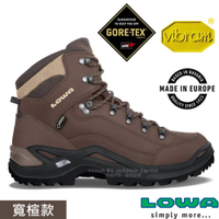 德國LOWA 男  歐洲製造 RENEGADE GTX 中筒防水透氣多功能健行鞋(寬楦)登山鞋_咖啡棕