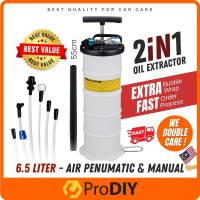 6.5L Manual & Air Oil Extractor ( 2 in 1 ) Pneumatic 6.5 Liter Pneumatic Evacuator Vacuum Extraction