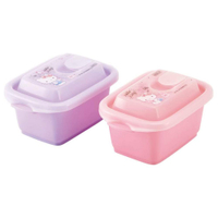 asdfkitty*日本製 KITTY保鮮盒2入 粉+紫 240ML 副食品 零食盒 水果盒 可微波-正版商品