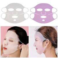 Full Cover Mask For Face 3D Design Lift Promote Mask Absorption Silicone Nano Facial Skin Care Anti Wrinkle Firming Cover Tools