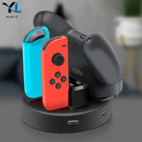 4 in 1 Controller Charging Docking Station with Charging Indicator Light Fast Controller Charger for Nintendo Switch Joy-Con Pro