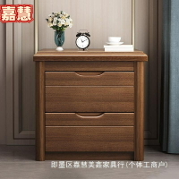 附發票 床頭櫃 實木床頭櫃 臥室收納櫃 儲物櫃 收納櫃 抽屜櫃 小型床頭櫃 窄床頭櫃 床邊櫃新中式床頭柜實木胡桃木金絲檀木色雙抽小尺寸臥室收納儲物床邊柜880515