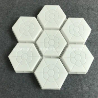 Plastic Paving Molds 3D Hexagon flower for Concrete Wall Stone Slate Tiles for Garden Decoration Wall Decoration 12.5x5cm