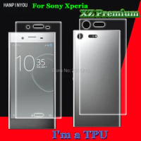 For Sony Xperia XZ Premium / Dual 2Pcs= Front + Back Slim Full Cover Edge to Edge Soft TPU Film Explosion-proof Screen Protector