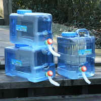 戶外純凈水桶手提式帶蓋食品級家用蓄水礦泉水桶帶龍頭車載儲水桶