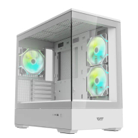 【darkFlash】大飛 MOTI 鏡之島 M-ATX 機殼-白色(無A柱設計)