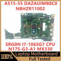 DAZAUIMB8C0 Mainboard For Acer A515-55 Laptop Motherboard NBHZR11002 With SRG0N I7-1065G7 CPU N17S-G3-A1 MX330 100% Working Well