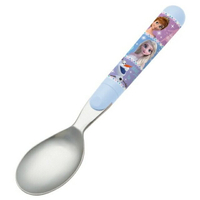 小禮堂 迪士尼 冰雪奇緣 日本製 兒童不鏽鋼湯匙 (藍格圖款)
