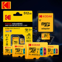 Original Kodak U3 Micro SD Card 512GB SDHC 128GB 256GB SDXC Class 10 V30 Flash Memory Cards Microsd Mini TF Card with SD Adapter
