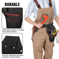 Portable Drill Driver Holster Cordless Electrician Tool Bag Bit Holder Belt Pouch Waist Cordless Heavy Duty Drill Storage Pocket