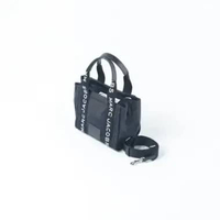 Tas MARC JACOBS TEXT STRAP WHITE BLACK NYLON TOTE BAG WITH LS SMALL 100% ORIGINAL Size 18X9X17CM