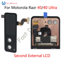 AMOLED Second External LCD For Motorola Razr 40 Display Touch Screen Digitizer Assembly For Moto Razr 40Ultra Small LCD Replace