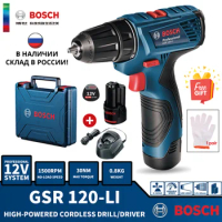 Bosch Brushless Electric Screwdriver GSR 120-Li Cordless Screw Driver and Drill 12V Lithium Battery Rechargeable Power Tool Kits