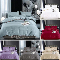 DREAMLUX 1800Tc Ice Silk Satin Super King Bedsheet Dengan Set Selimut 7in1 Cooling Bedsheet
