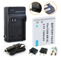 1x 1300mAh NB-6L NB-6LH NB6L Battery +Charger+Car Charger For Canon Digital IXUS 85 IS PowerShot S90 Digital IXUS 95 IS Camera