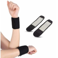 1Pair Self-heating Tourmaline Wrist Brace Far Infrared Ray Sports Protection Belt Magnetic Therapy Pads Braces Pain Relief