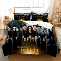 Twilight Series Duvet Cover Set and Pillowcases Vampire Hot Movies Single King Full Fashion 3D Bedding Set for Adults Bed Linen