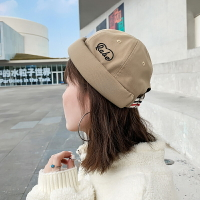 瓜皮帽女無檐圓帽潮秋冬百搭街頭復古地主帽嘻哈水手帽流氓帽子女