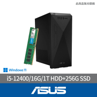 ASUS 華碩 +16G記憶體組★i5六核電腦(H-S501MD/i5-12400/16G/1TB HDD+256G SSD/W11)