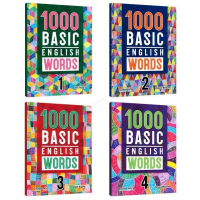 [พร้อมส่ง] 4 Books/set 1000 Basic English Words Learning Level 1-4 Primary School Mon Dictionary Tex