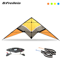 Freilein 2.5m Beginner 2 Line Stunt Kite Professional Acrobatic Beach Sports Kite Wrist Strap+2 x 30m x 150lb Spectra Lines+Bag