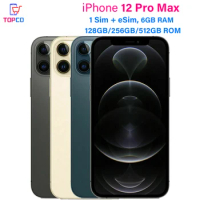 iPhone 12 Pro Max 12pro Max 128/256/512GB 6.7" OLED RAM 6GB A14 Bionic IOS Face ID NFC eSIM Unlocked 5G Original Mobile Phone
