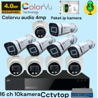 PAKET IP KAMERA 16 CH 10 KAMERA EDGE INTERLUC 5MP COLORVU AUDIO BISA REKAM SUARA ORIGNAL