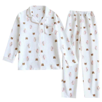 Women'S Pajamas Sets Autumn Winter Quilted Warm Homewear Pajama Set Soft Comfortable Sleepwear Printed Homewear For Ladies
