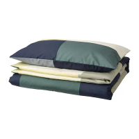 BRUNKRISSLA 被套附一個枕頭套, 綠色/彩色, 150x200/50x80 公分